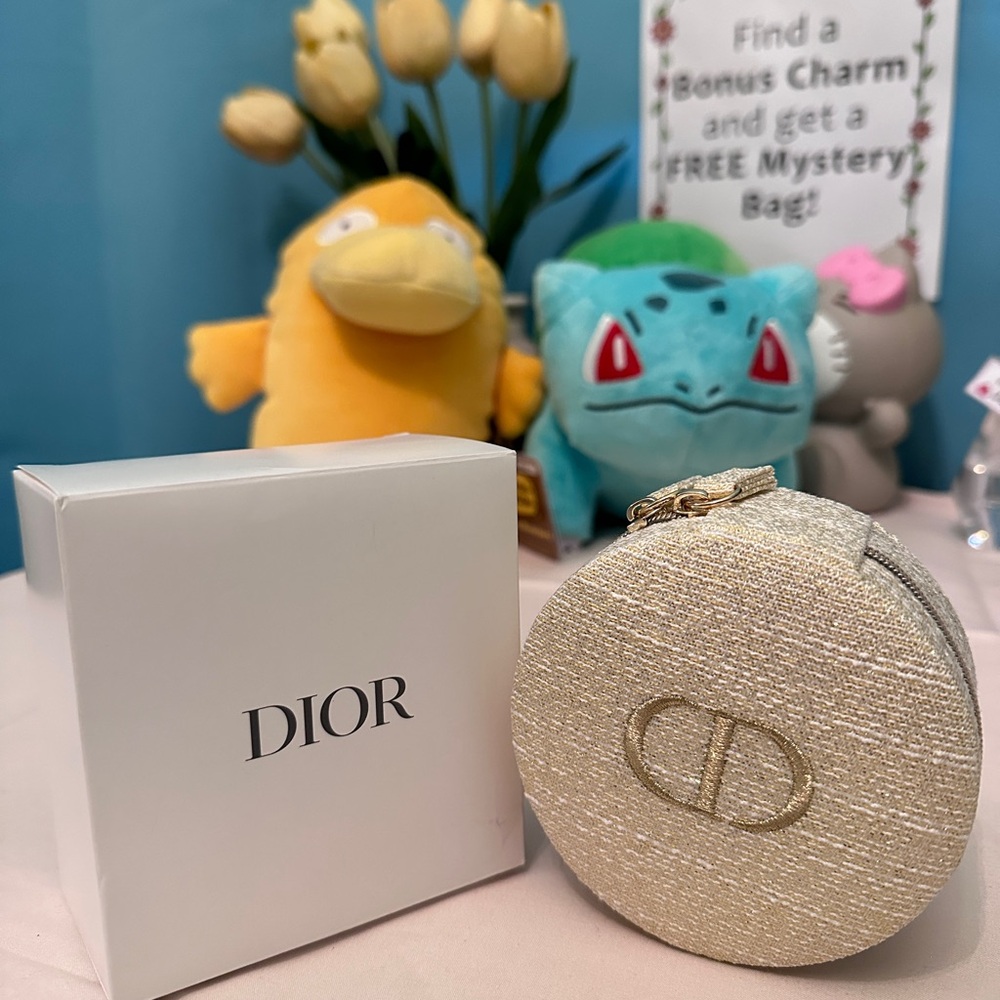 Dior Gold Round Coin Purse
